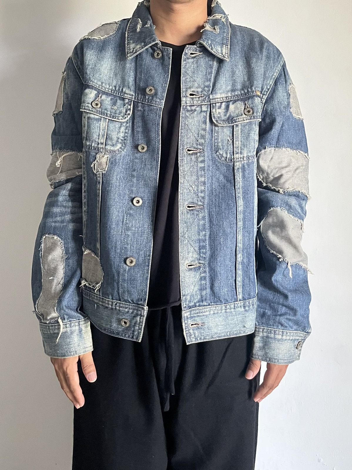 Dolce & Gabbana AW04 Dolce & Gabbana Reconstructed Denim Jacket Size US L / EU 52-54 / 3 - 1 Thumbnail