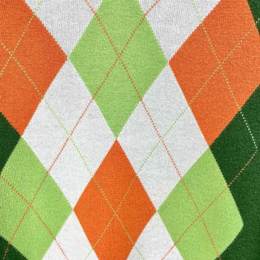 Carolina Herrera CH Carolina Herrera Green Cotton Argyle V Neck Sweater US M Size US M / EU 48-50 / 2 - 4 Thumbnail