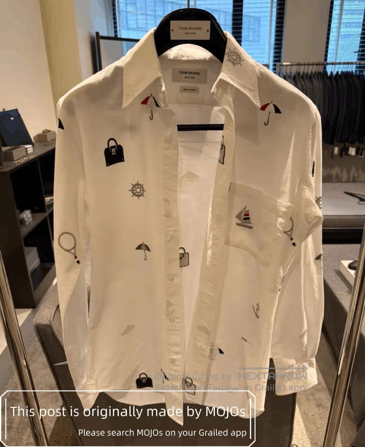 Thom Browne Sz 2 Thom Browne Drawing Things Pattern White Shirt. Size US M / EU 48-50 / 2 - 1 Thumbnail