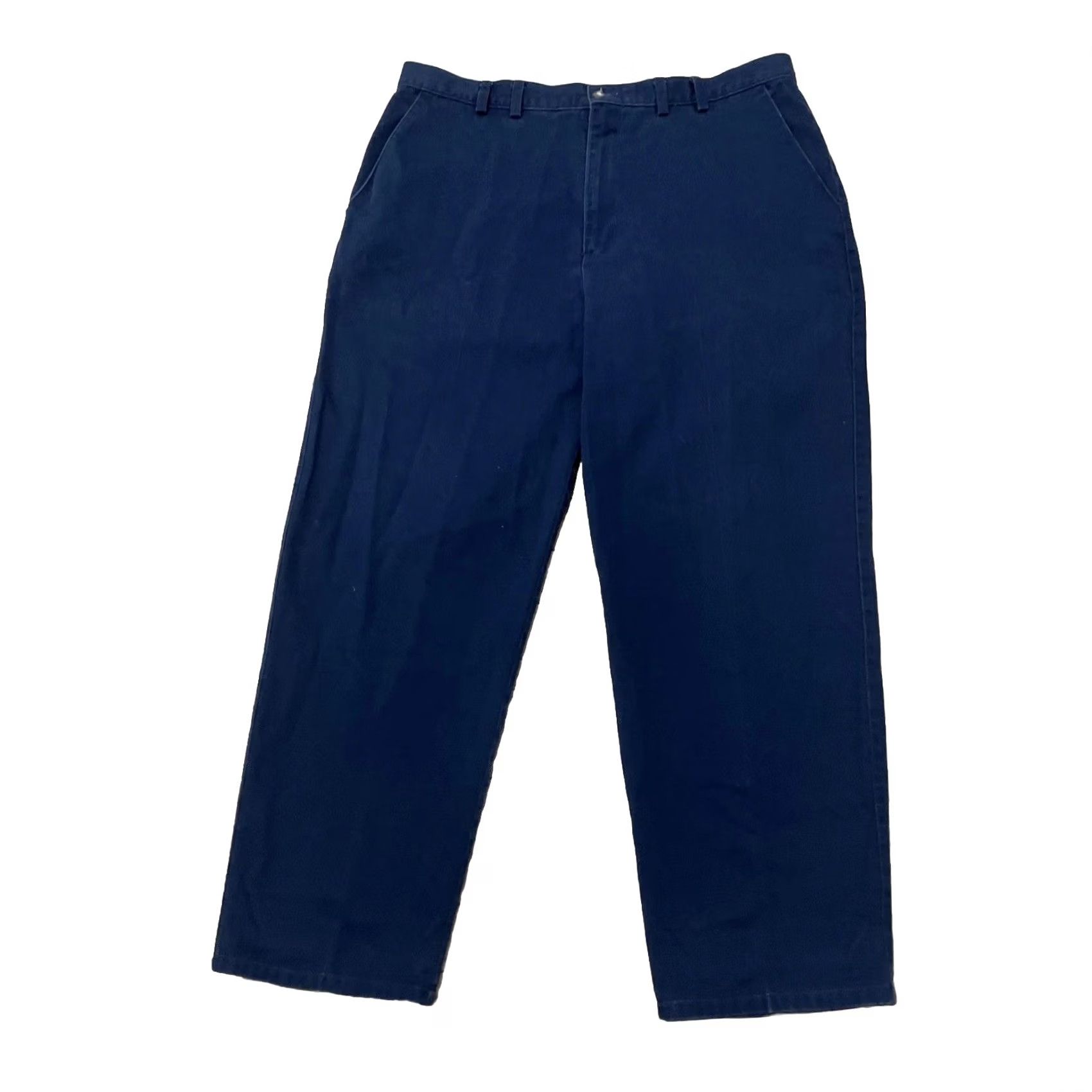 Haggar VINTAGE Haggar Pants Men 38x29 Flat Front Blue Preppy Business Exec Work Khakis Straight Taper Twill Slax Size US 38 / EU 54 - 2 Thumbnail
