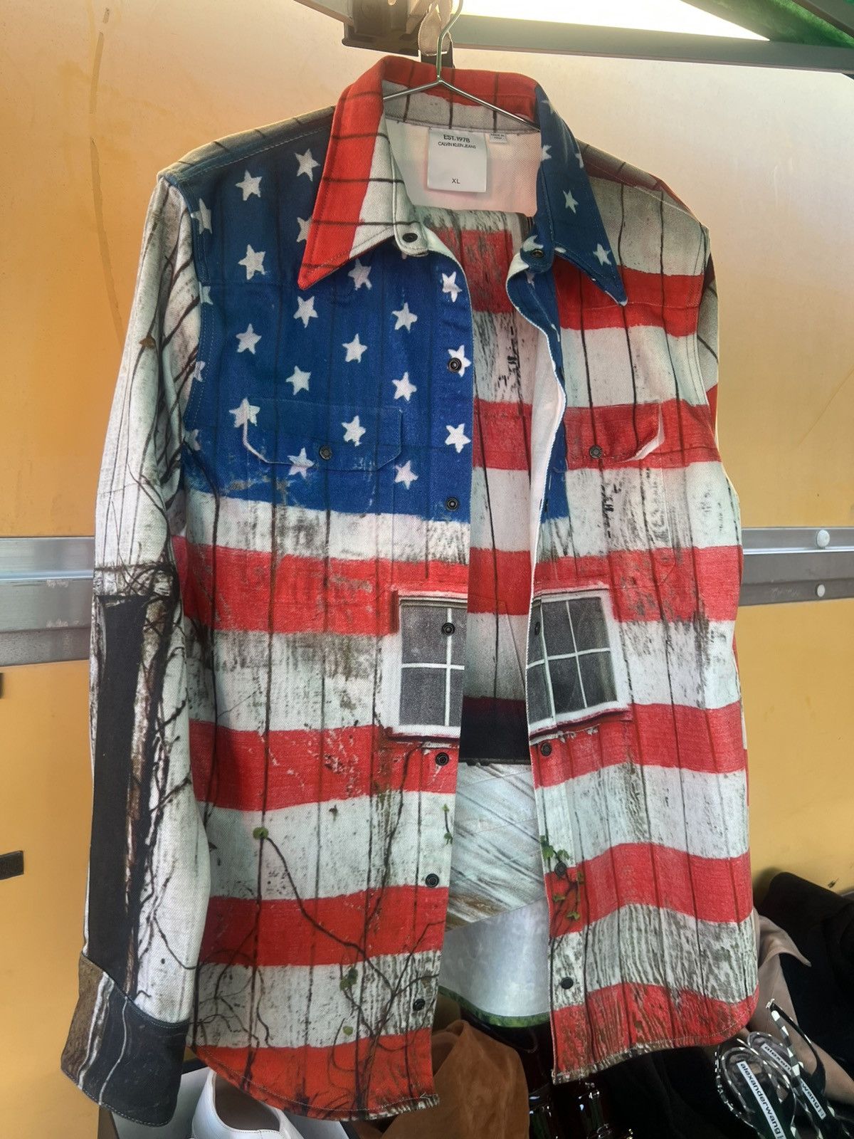 Calvin Klein 2018 Raf Simons for Calvin Klein USA Flag Est 1978 Jacket Size US XL / EU 56 / 4 - 1 Thumbnail