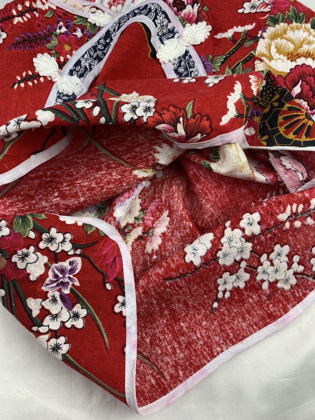 Japanese Brand Chinese Beautifully Flower Art Graphic Knotted Cheongsam Top Size XS / US 0-2 / IT 36-38 - 7 Thumbnail