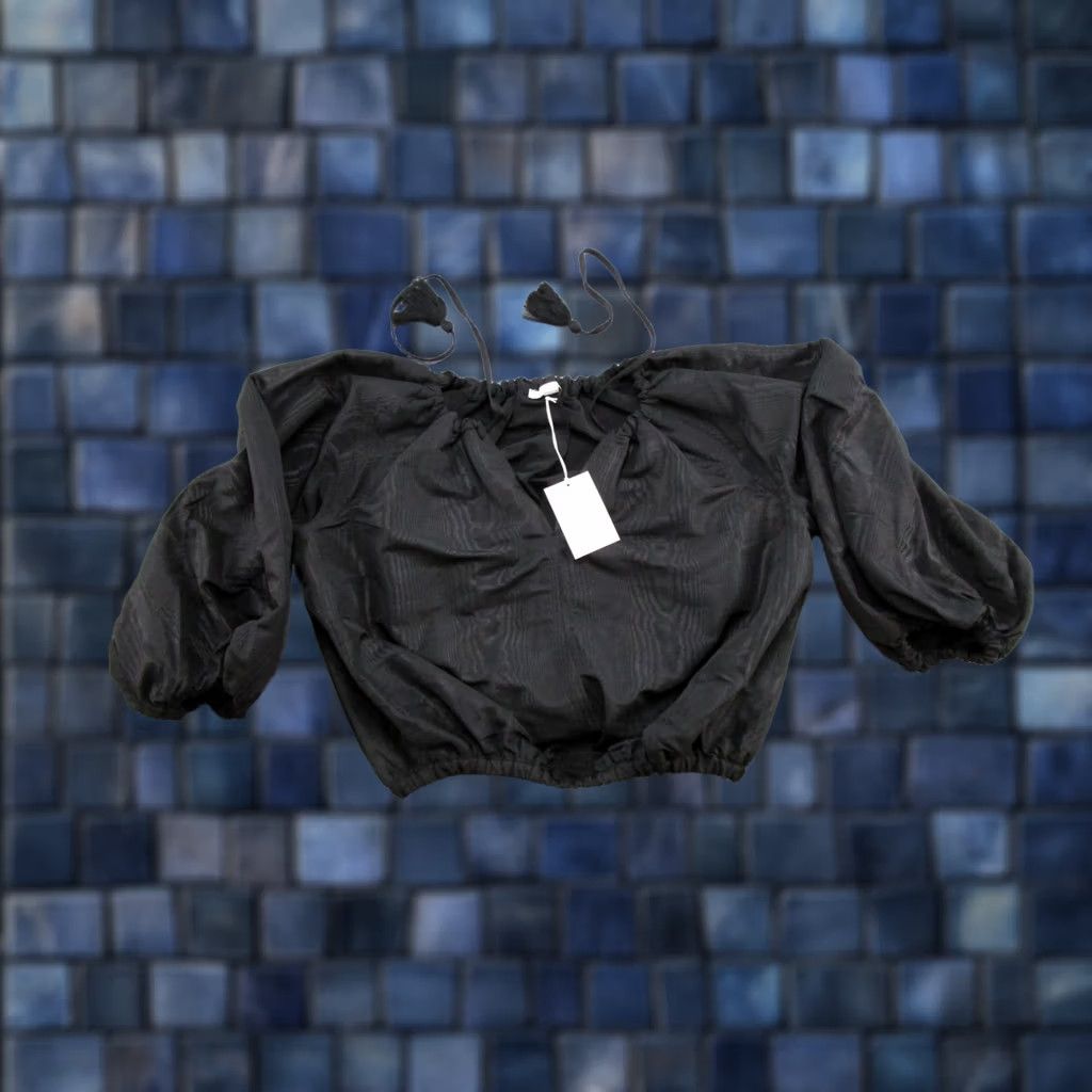 Vintage Free Assembly Blouse Shirt Womens XS Black 3/4 Sleeve Bubble Top New w/Tag Size XS / US 0-2 / IT 36-38 - 1 Thumbnail