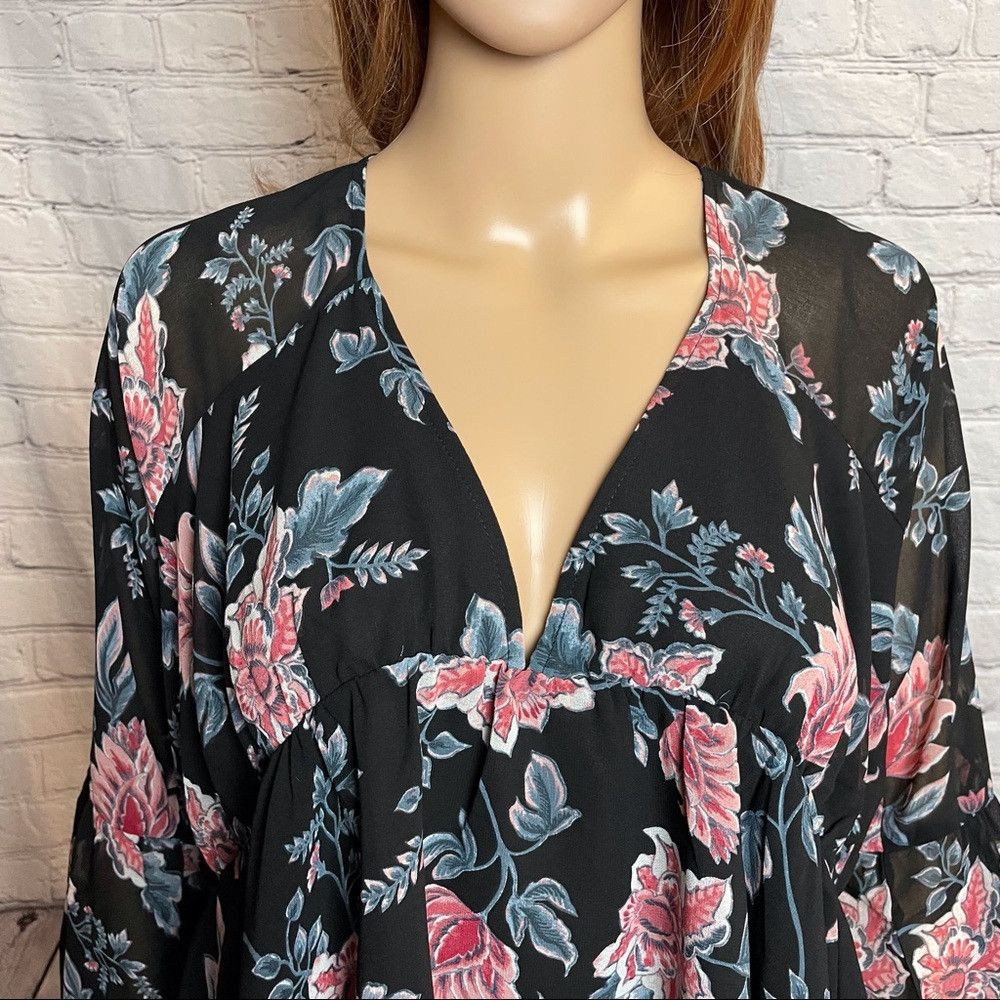 Other New Olivaceous Floral Long Sleeve V-Neck Blouse Size L Size L / US 10 / IT 46 - 4 Thumbnail