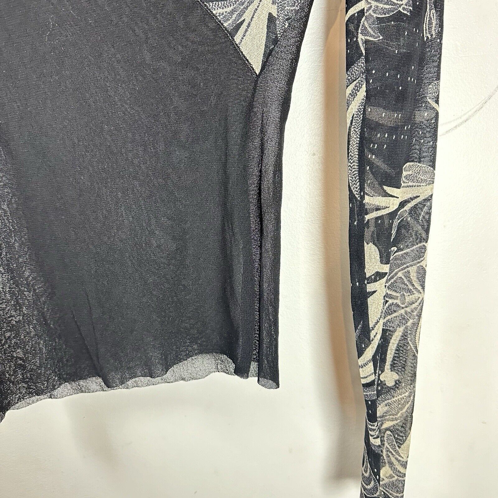 FUZZI FUZZI Jean Paul Gaultier Black Sheer Mesh Long Sleeve Top M Size L / US 10 / IT 46 - 4 Thumbnail