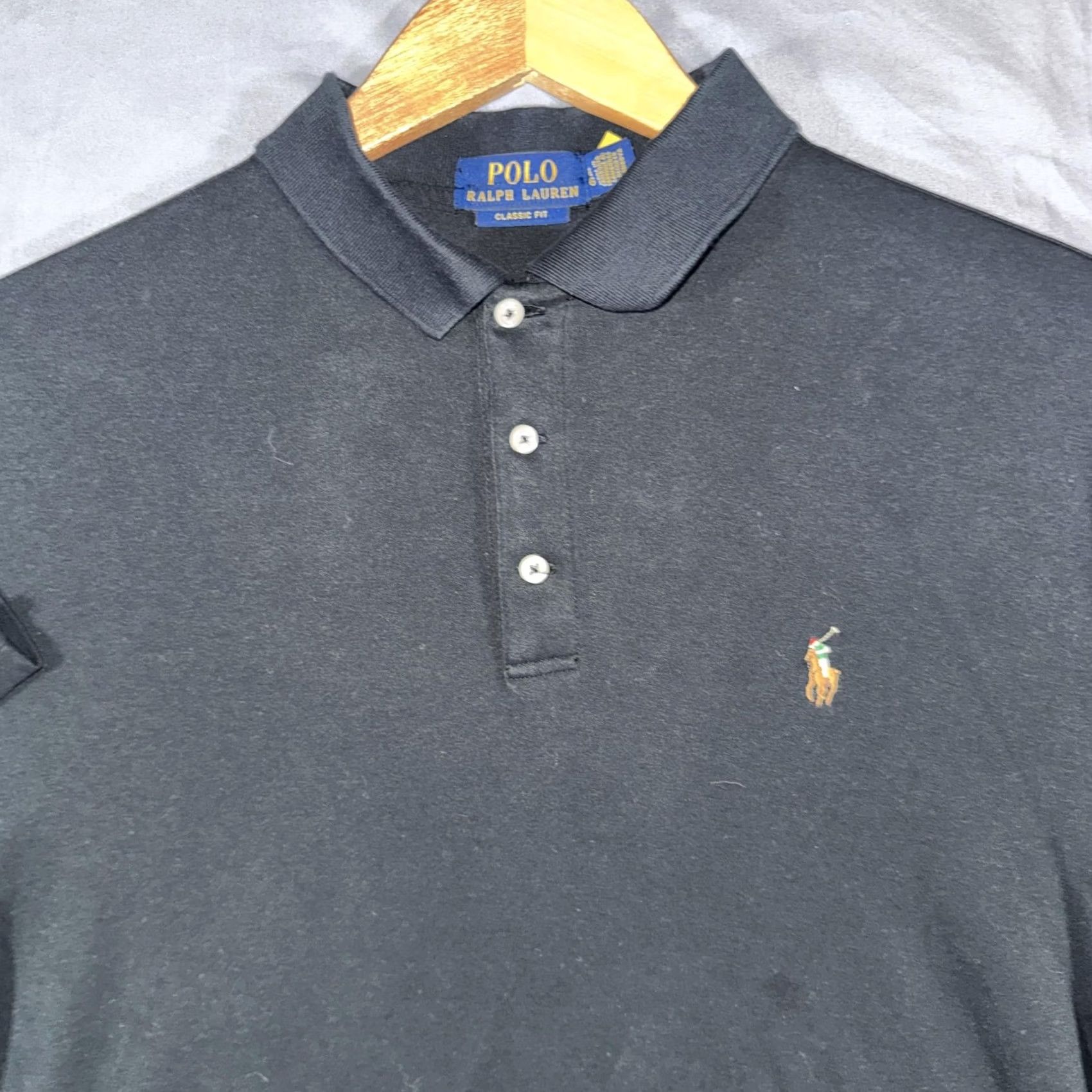 Polo Ralph Lauren Polo Ralph Lauren Polo Shirt Mens Large Black Long Sleeve Classic Fit Cotton Size US L / EU 52-54 / 3 - 5 Thumbnail