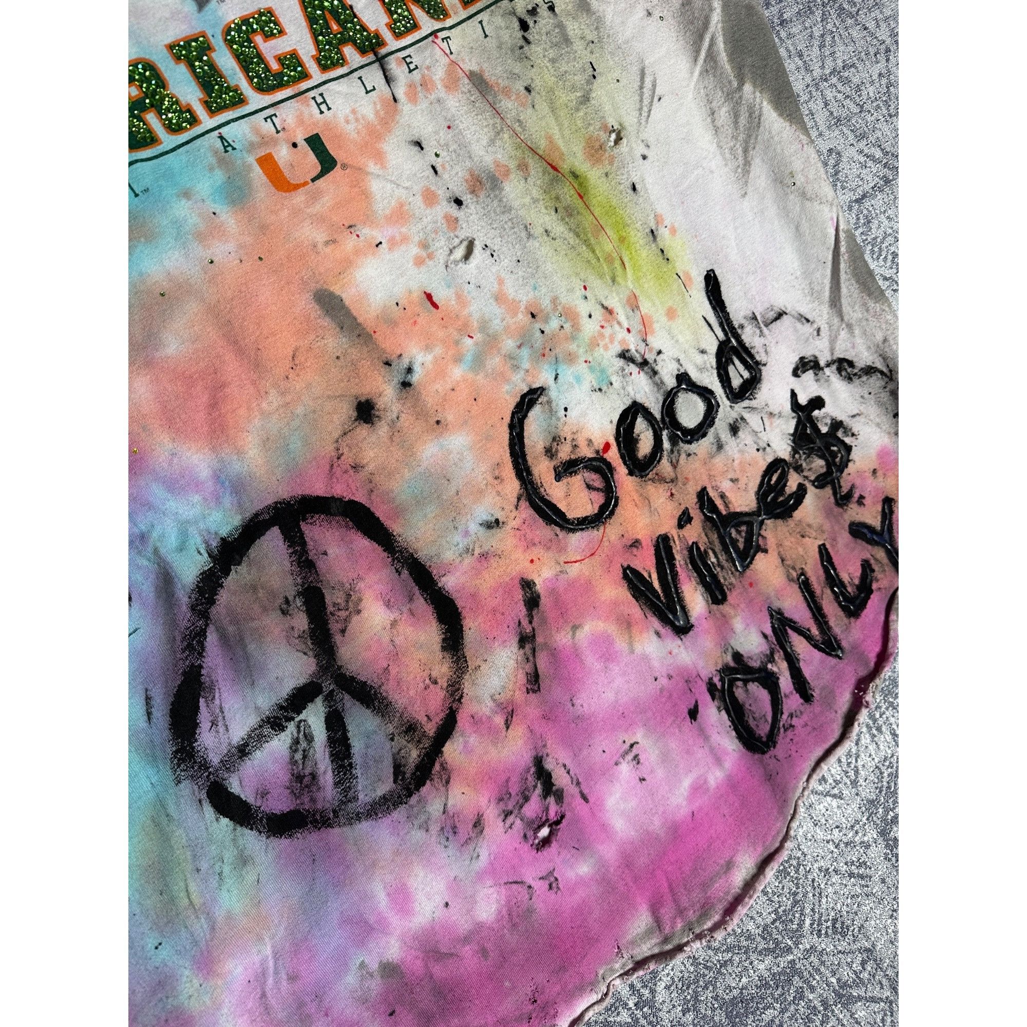 Vintage Custom Reworked Embellished Bleached Distressed Paint Staine Size US XL / EU 56 / 4 - 3 Thumbnail