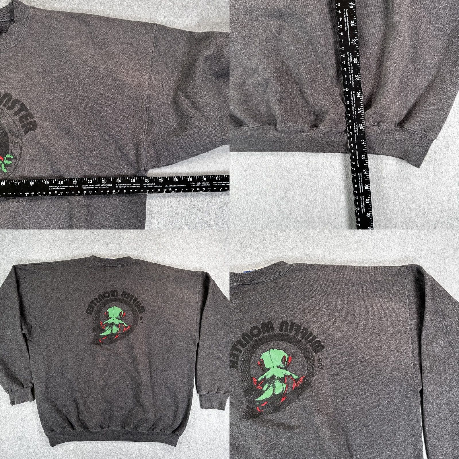 Hanes VINTAGE Hanes Sweatshirt Mens XL Gray Fleece Graphic Crewneck Muffin Monster 90s Size US XL / EU 56 / 4 - 8 Thumbnail