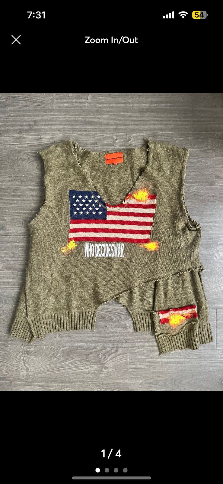 Who Decides War Who decides war America vest Size US XL / EU 56 / 4 - 1 Thumbnail