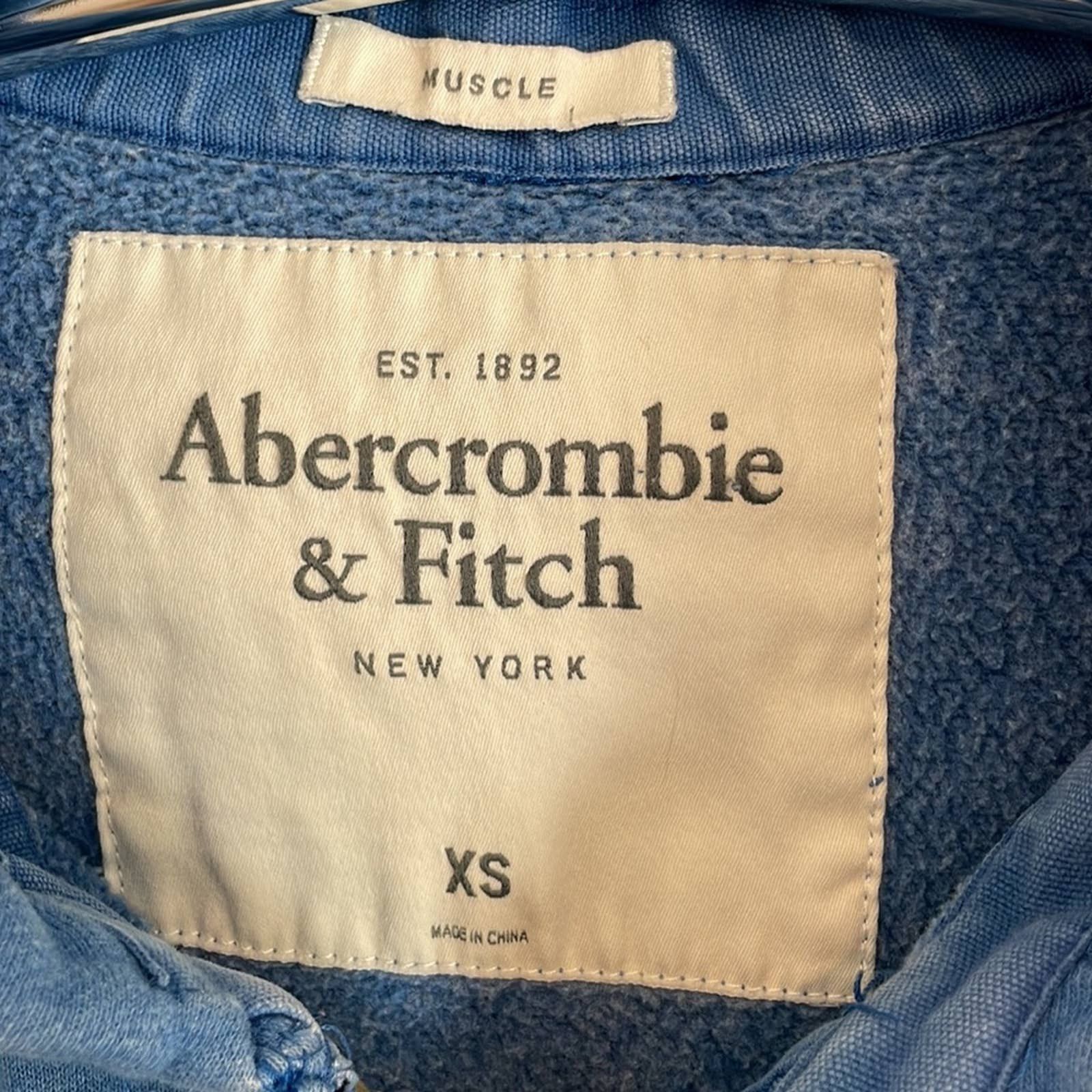 Abercrombie & Fitch ABERCROMBIE & FITCH | MENS A&F BLUE MUSCLE ZIP HOODIE  XS | Grailed