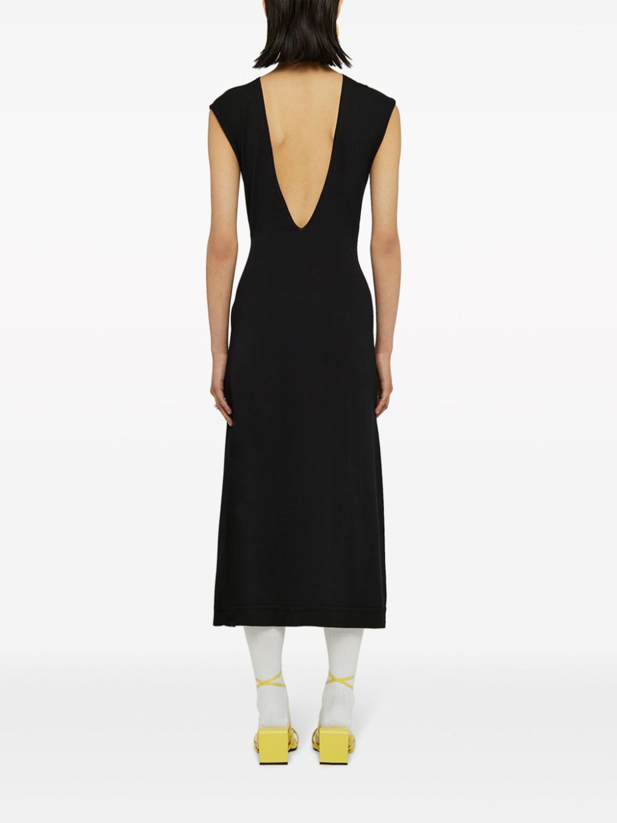 Jil Sander o1w1db10825 Midi Dress in Black Size S / US 4 / IT 40 - 2 Thumbnail