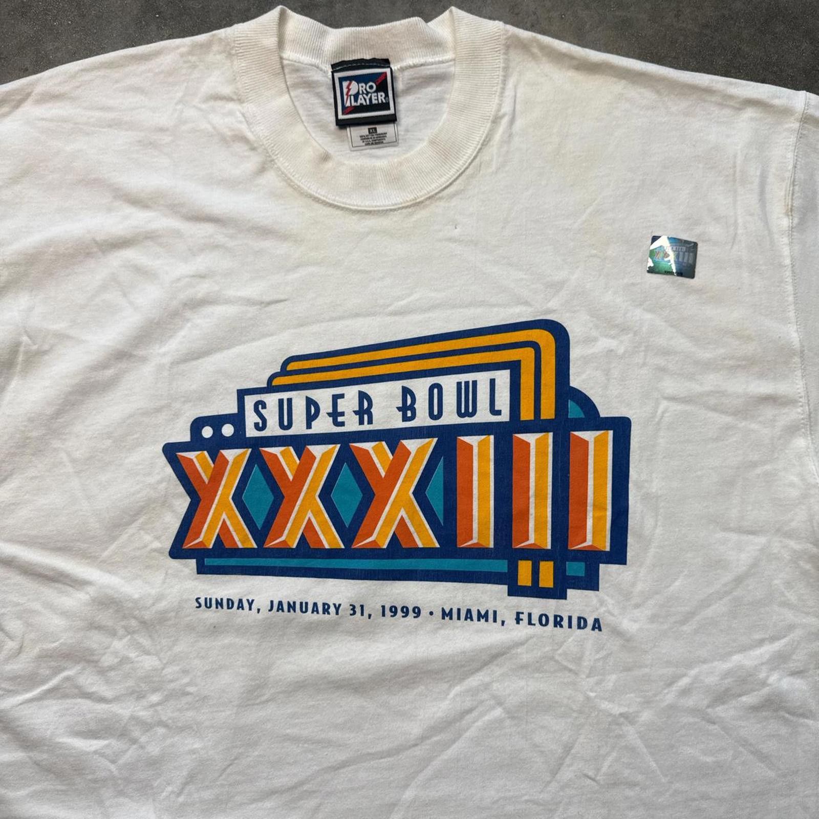 Pro Player Super Bowl XXXIII 1997 Promotional Vintage 90's T-Shirt Size US XL / EU 56 / 4 - 3 Thumbnail
