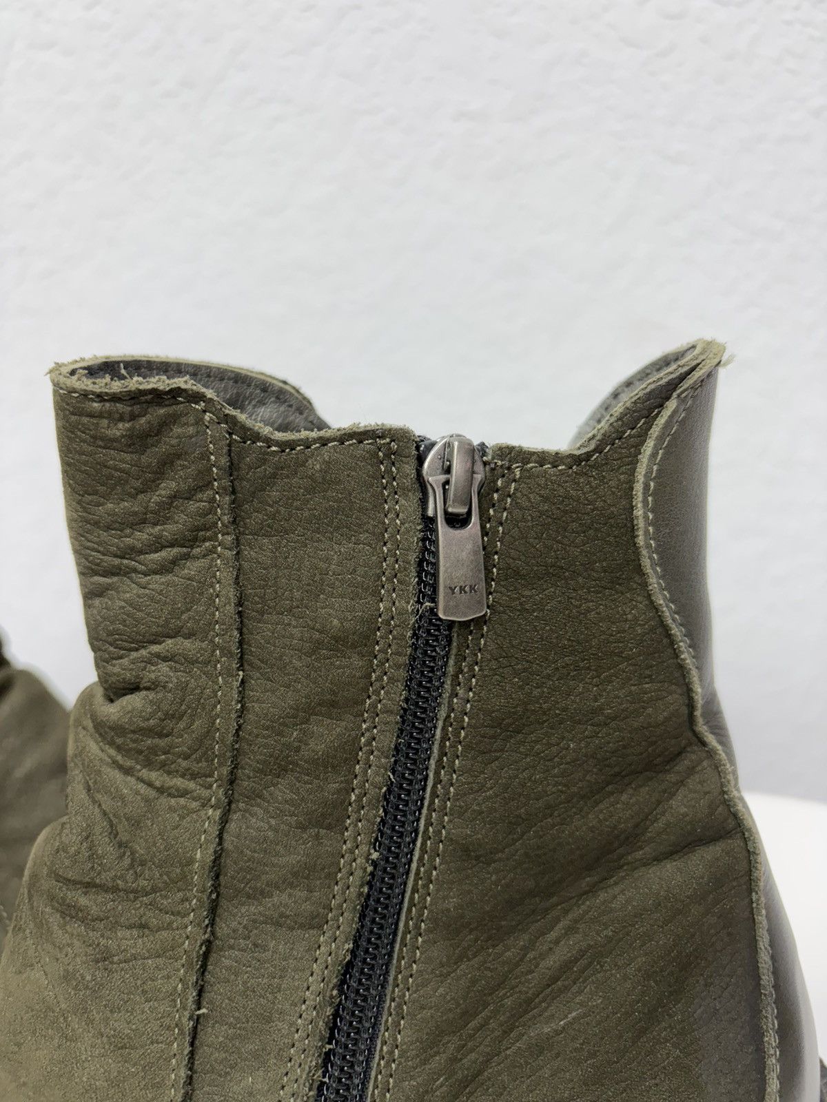If Six Was Nine Vintage Italian AS98 Rick Owens Style Leather Biker Boots Size US 8 / EU 41 - 9 Thumbnail