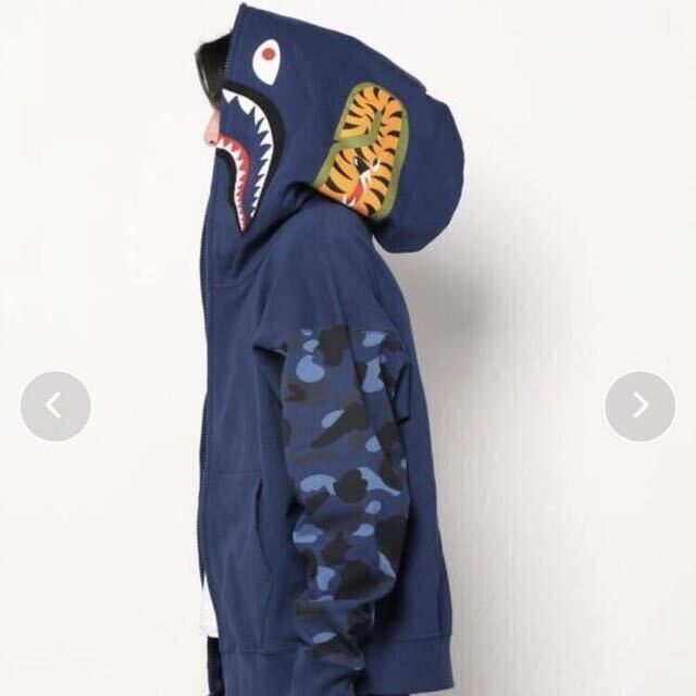 Bape BAPE Giant shark full zip hoodie Blue camo a bathing ape Size US M / EU 48-50 / 2 - 2 Thumbnail