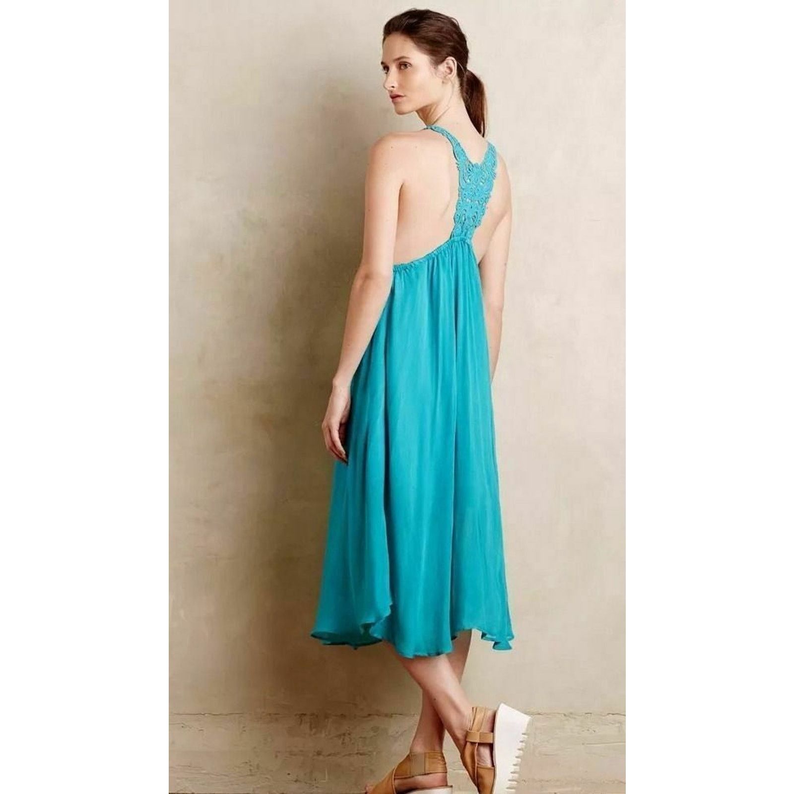 Anthropologie New Anthropologie Verano Midi Lace Back Dress $148 Medium Size M / US 6-8 / IT 42-44 - 2 Thumbnail