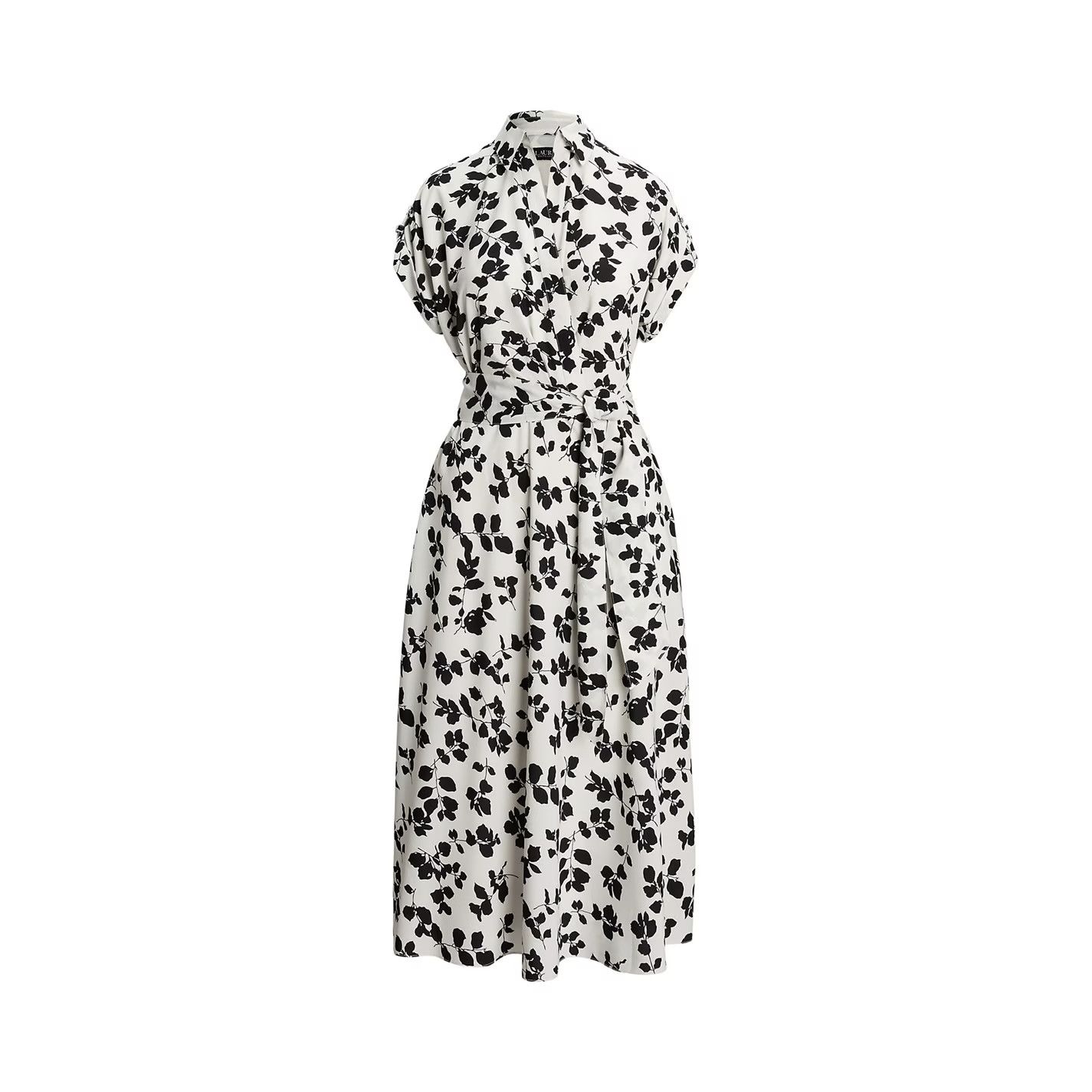 Lauren Ralph Lauren o1g2r1mq0825 Fratillio Short Sleeve Dress in Cream/Black Size XS / US 0-2 / IT 36-38 - 1 Thumbnail