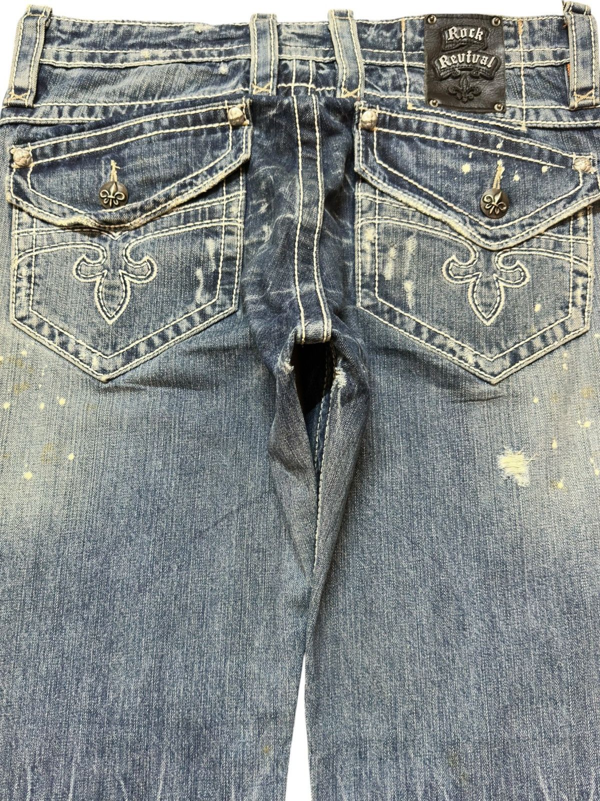 Rock Revival Vintagw Rock Revival Kurt Straight Faded Studded Denim Size US 34 / EU 50 - 5 Thumbnail