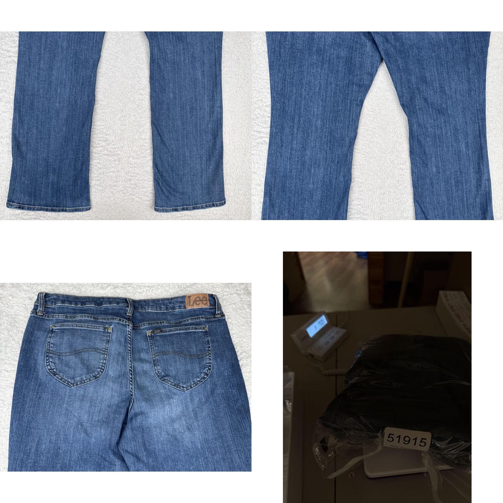 Lee Lee Jeans Womens Regular Bootcut Jeans 18M Blue Mid Rise Stretch Denim 5-Pocket Zip Fly Belt Loops 30in Inseam Size 40" / US 18 - 10 Thumbnail
