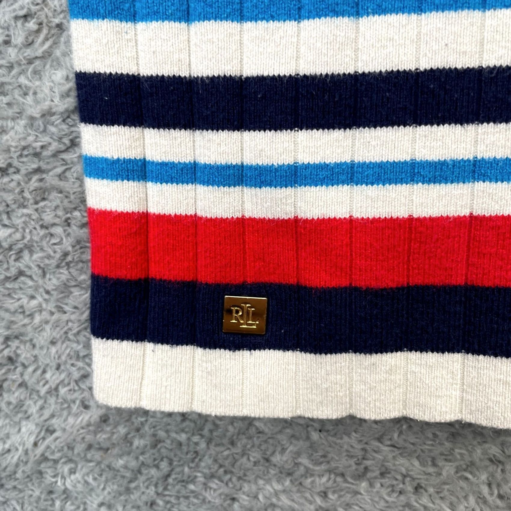 Ralph Lauren Lauren Ralph Lauren Womens Large Blue Striped Knit Cotton Shirt Size L / US 10 / IT 46 - 5 Thumbnail