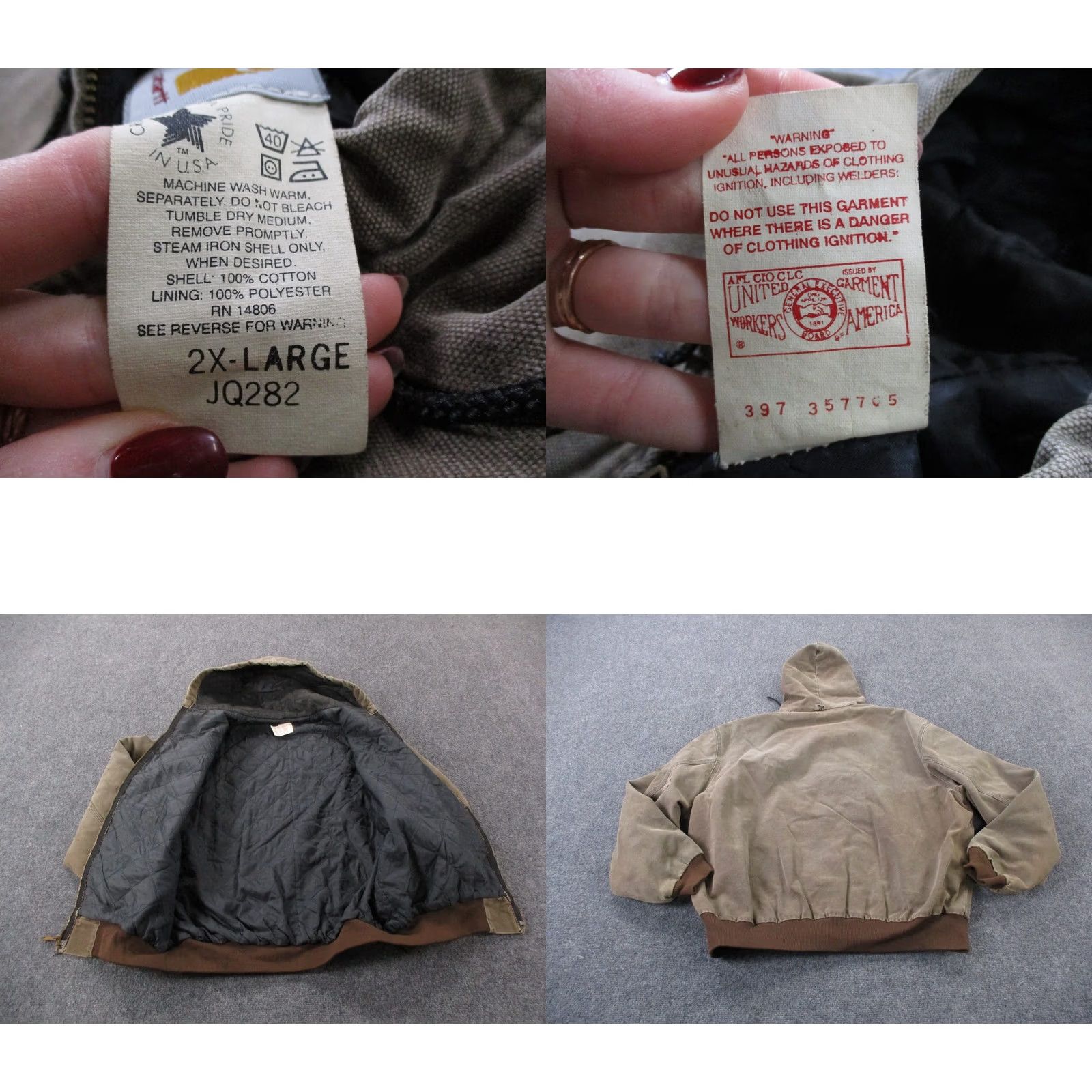 Carhartt VINTAGE Carhartt Jacket Men 2XL Quilted Lined Duck Active Workwear Outdoor JQ282 Size US XXL / EU 58 / 5 - 8 Thumbnail