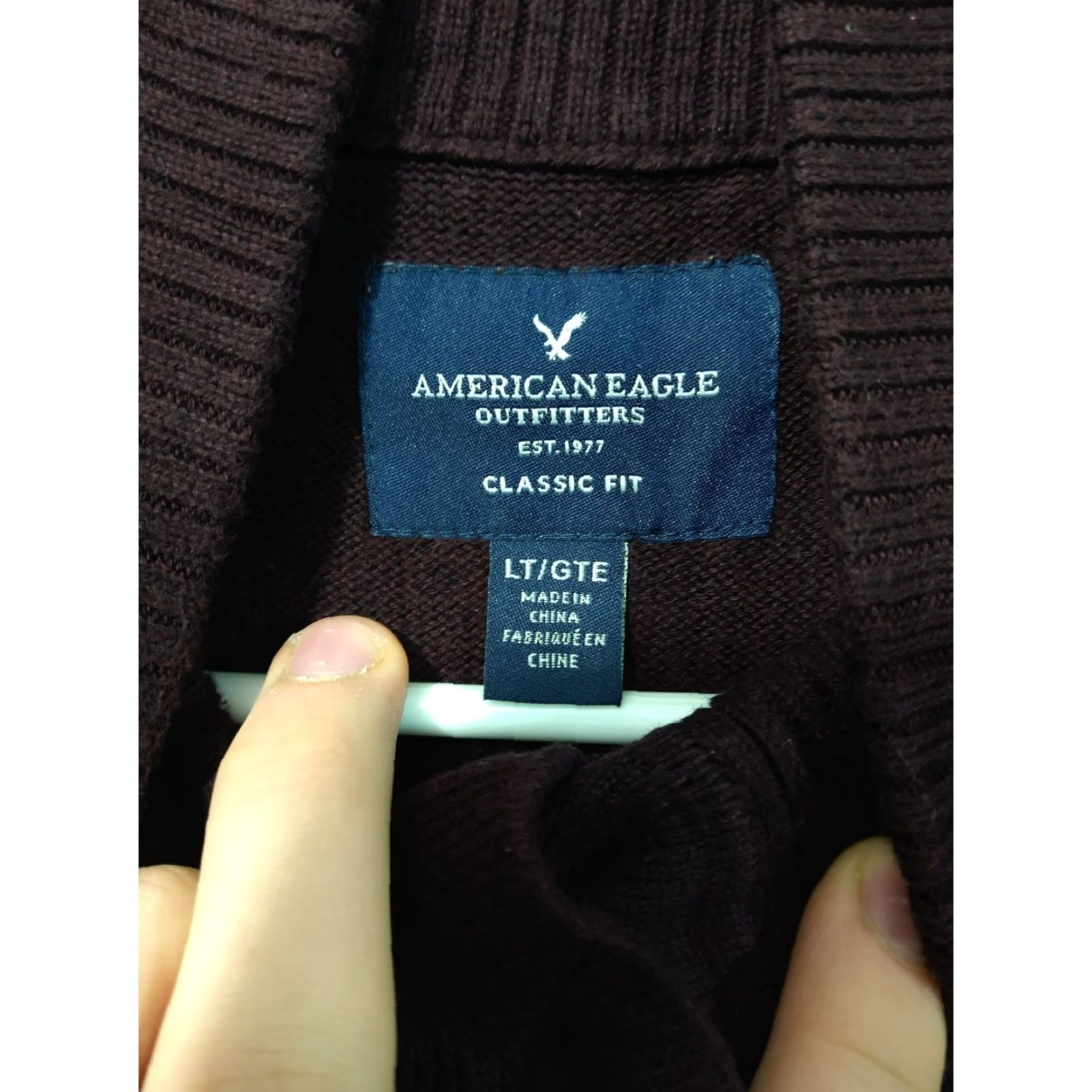 American Eagle Outfitters American Eagle Sweater LT Red Henley Classic Fit Long Sleeve Pullover Mens Casual Heavyweight Size US L / EU 52-54 / 3 - 5 Thumbnail