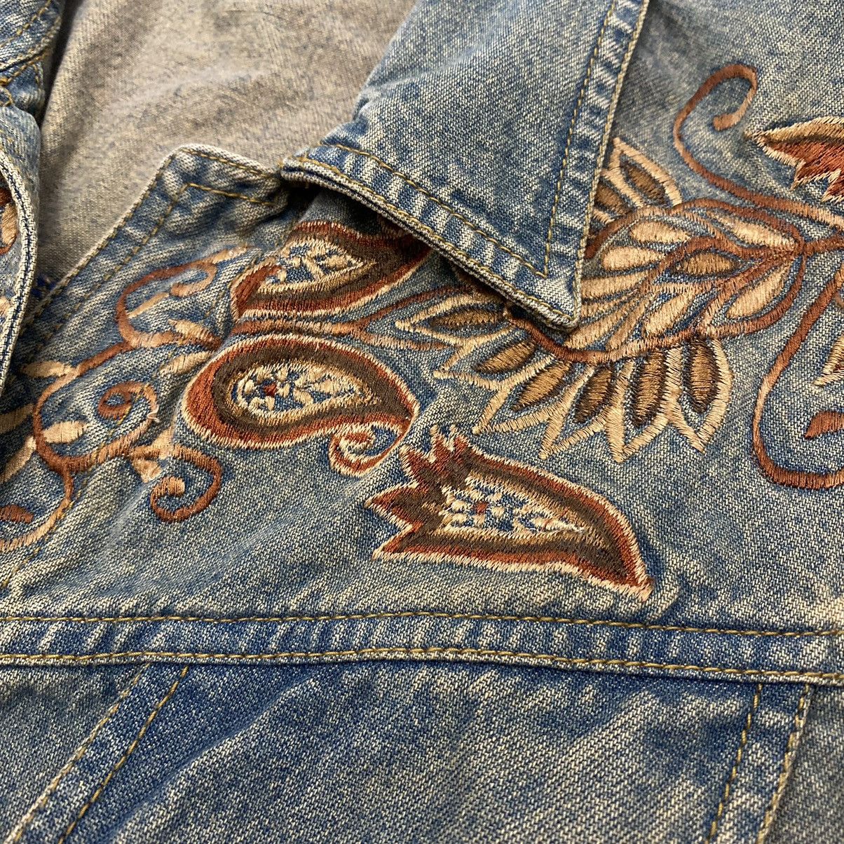 Japanese Brand × Kapital × Vintage Vtg 80s 90s Gordon & James Embroidered Damask Denim Jacket Size M / US 6-8 / IT 42-44 - 5 Thumbnail