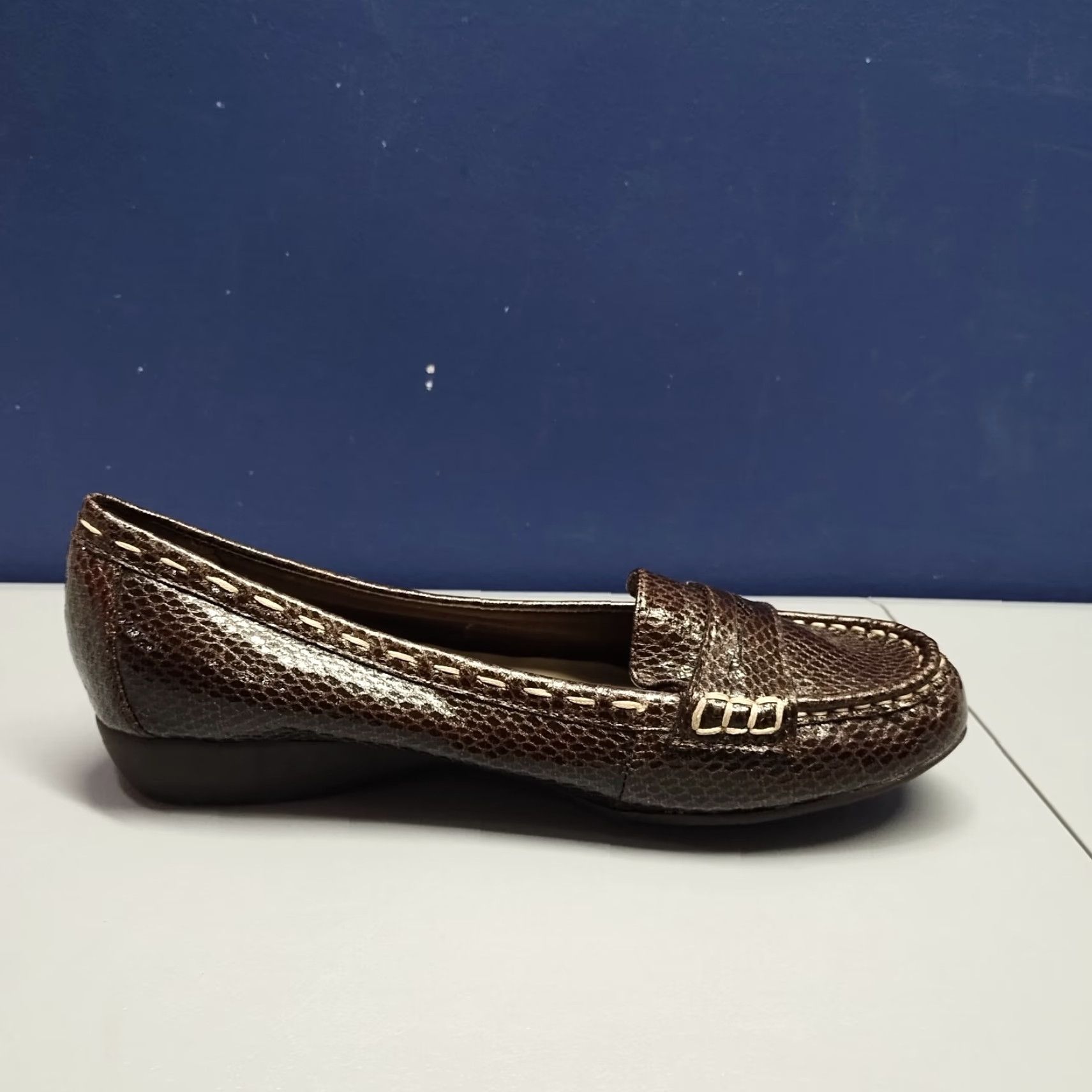 Etienne Aigner Etienne Aigner Ester Flats Womens Size 9M Brown Snake Leather Comfort 92694-7 Size US 9 / IT 39 - 6 Thumbnail