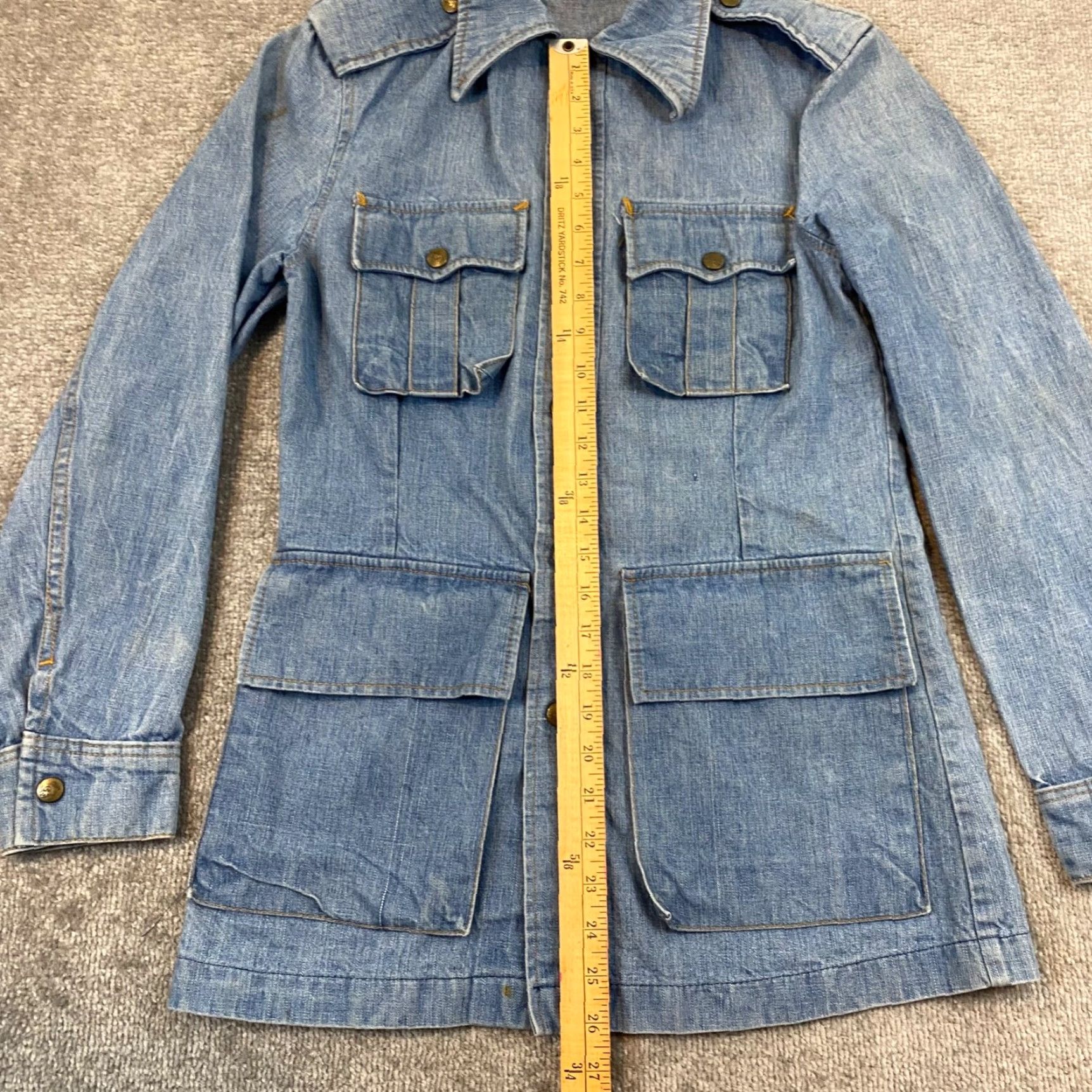 Lee VINTAGE Lee Storm Rider Women S-M Blue Cargo Denim Military Epaulet Snap USA 70s Size S / US 4 / IT 40 - 7 Thumbnail