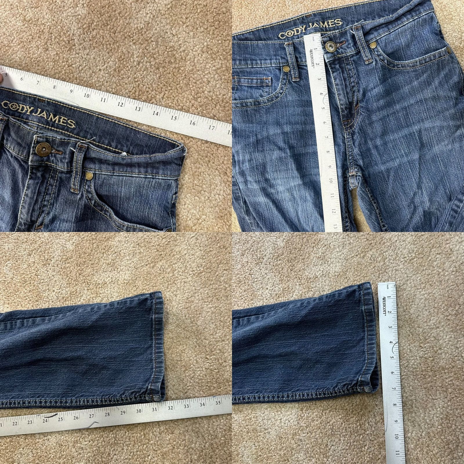 Cody James Cody James Jeans Men's 30x32 Blue Denim Western Wear Cowboy Straight Leg 5-Pocket Denim Cotton Jeans Size US 30 / EU 46 - 8 Thumbnail