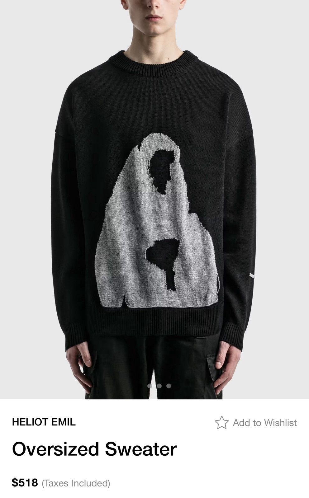 Heliot Emil Heliot Emil Reflective Knit Silhouette Oversized Sweater Size US M / EU 48-50 / 2 - 2 Thumbnail