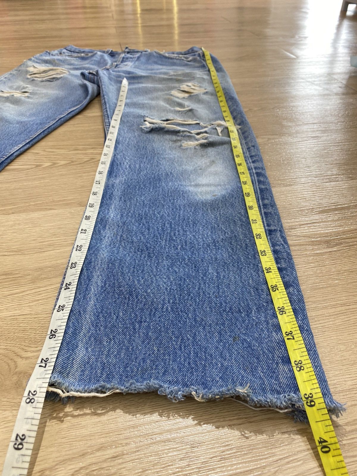 Levi's Vintage Clothing Vintage 90s Levis 501 Mud Wash Faded Distressed Style Jeans Size US 31 - 10 Thumbnail