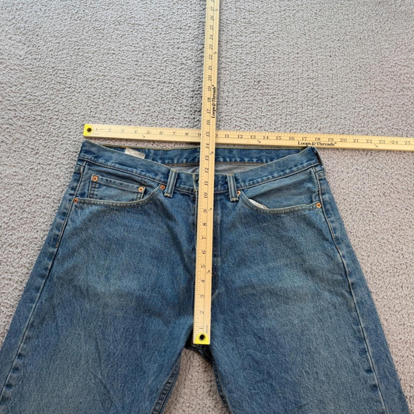 Levi's Levis 505 Jeans Men 36x32 Regular Fit Blue Denim Straight Size US 36 / EU 52 - 4 Thumbnail