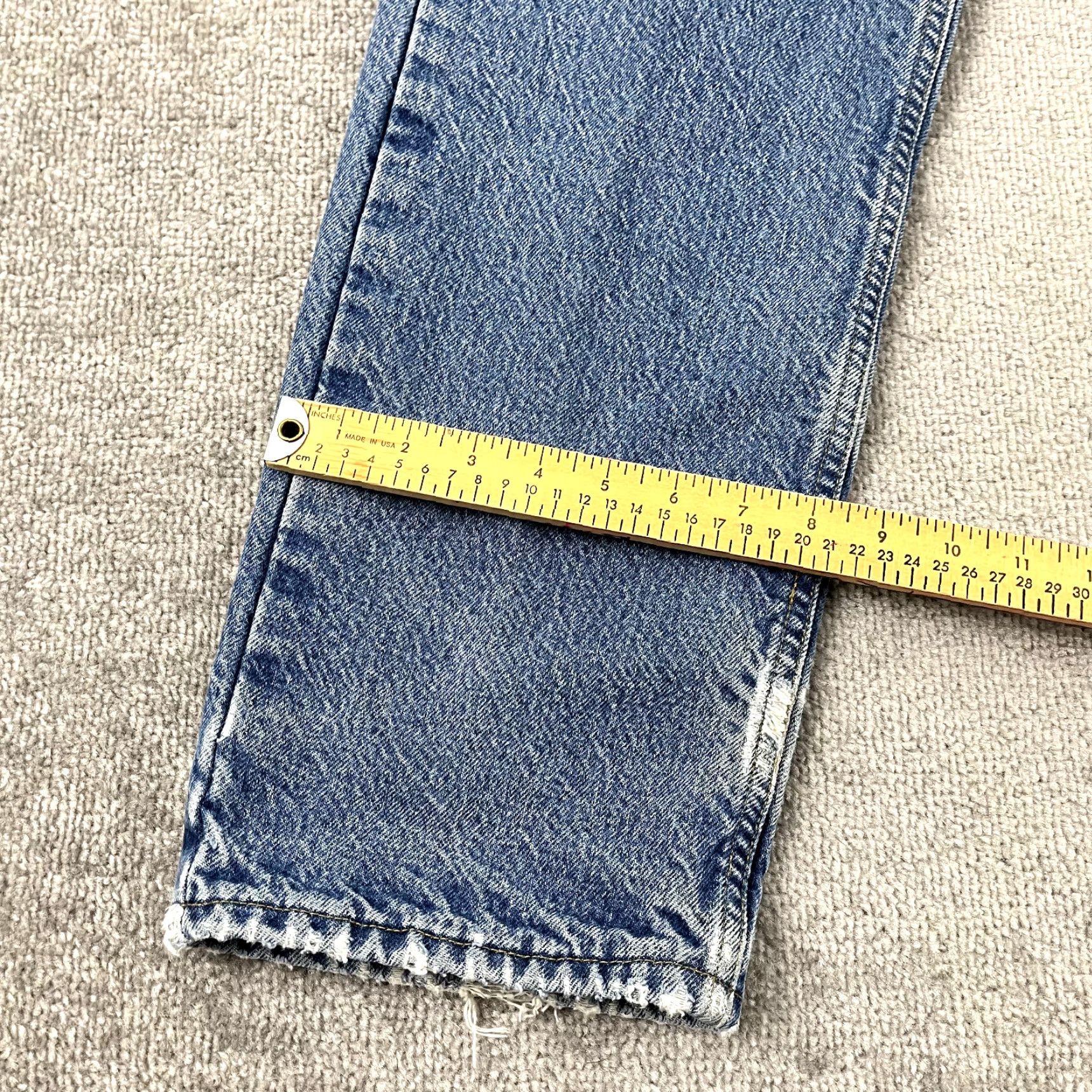 Carhartt Carhartt Jeans Denim Straight 34 x 32 Regular Mens Blue Mid Wash 2006 Vintage-Style Workwear Flannel Lined Felted Denim (5-Pocket) Aged Look Size US 34 / EU 50 - 7 Thumbnail