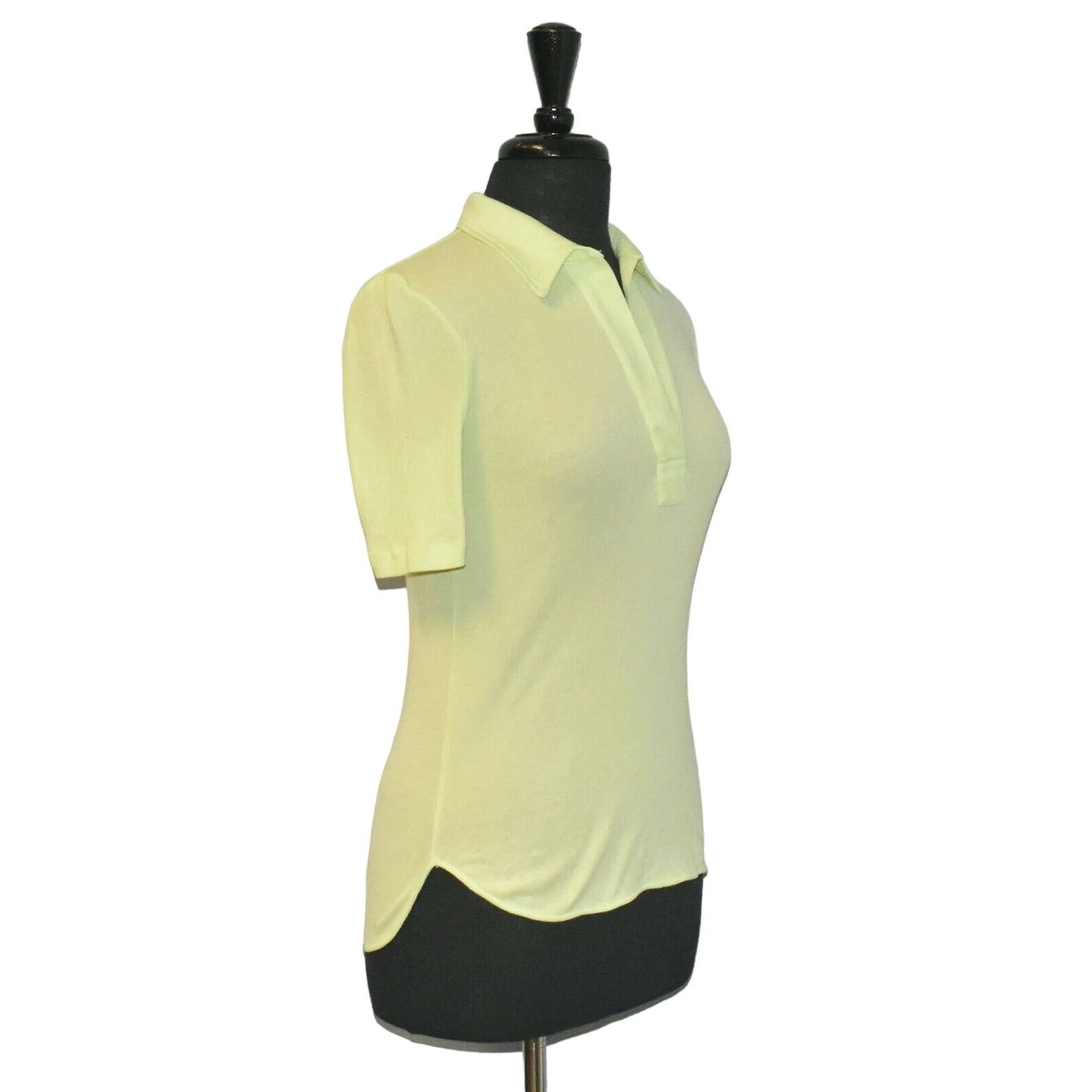 Helmut Lang A6 HELMUT LANG Cotton Ribbed Lime Green Logo Polo Shirt XS Size XS / US 0-2 / IT 36-38 - 3 Thumbnail