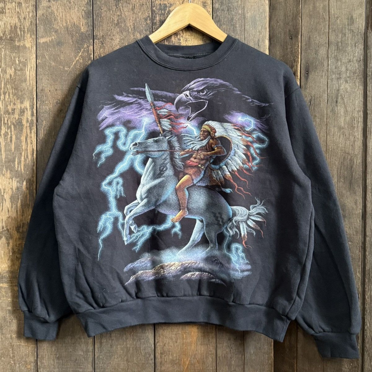 Vintage Vintage Rock Eagle Crewneck Sweatshirt Size US L / EU 52-54 / 3 - 1 Thumbnail