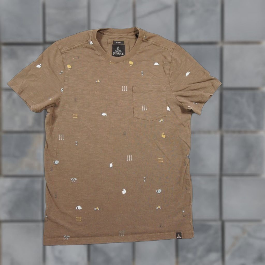 Prana Prana Shirt Mens Small Brown Pocket Tee Crewneck Slim Fit Outdoors Hike Camp Size US S / EU 44-46 / 1 - 1 Thumbnail