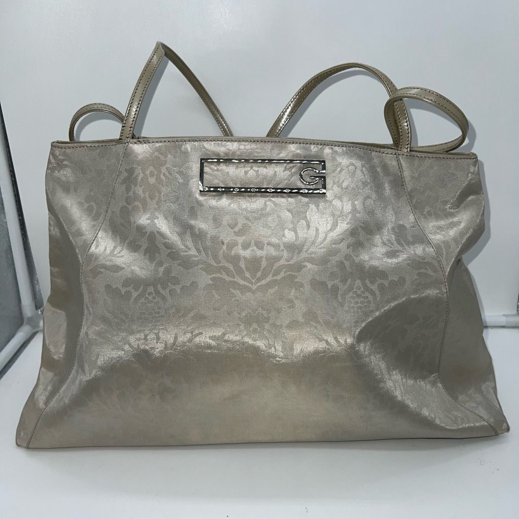 Givenchy Pearlized Tone On Tone Tapestry Print Tote With Attached Mini Bag in Cream, Women's Product Image