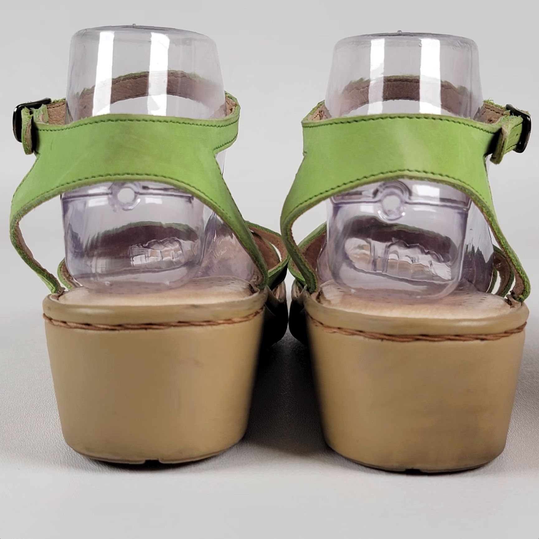 Vintage Zeeta Light Green Strappy Slingback Leather Sandals Women EUR 41 Strappy Slingback Sandal Leather Green Casual Travel Spring Summer Fall Size US 10 / IT 40 - 5 Thumbnail
