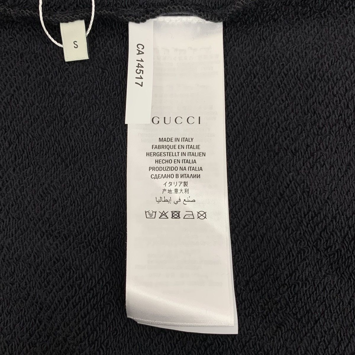 Gucci Gucci Black Logo Printed Cotton Crew Neck Sweatshirt K26WX Size S / US 4 / IT 40 - 7 Thumbnail
