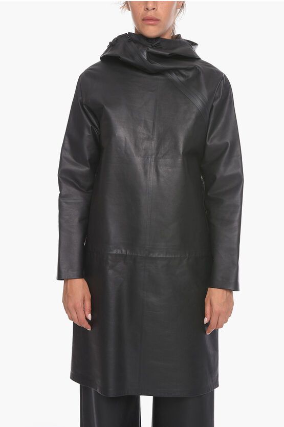 image of Bottega Veneta Decentralized Zip Hidrology Decentralized Zip Hidrology Leat in Black, Women's (Size