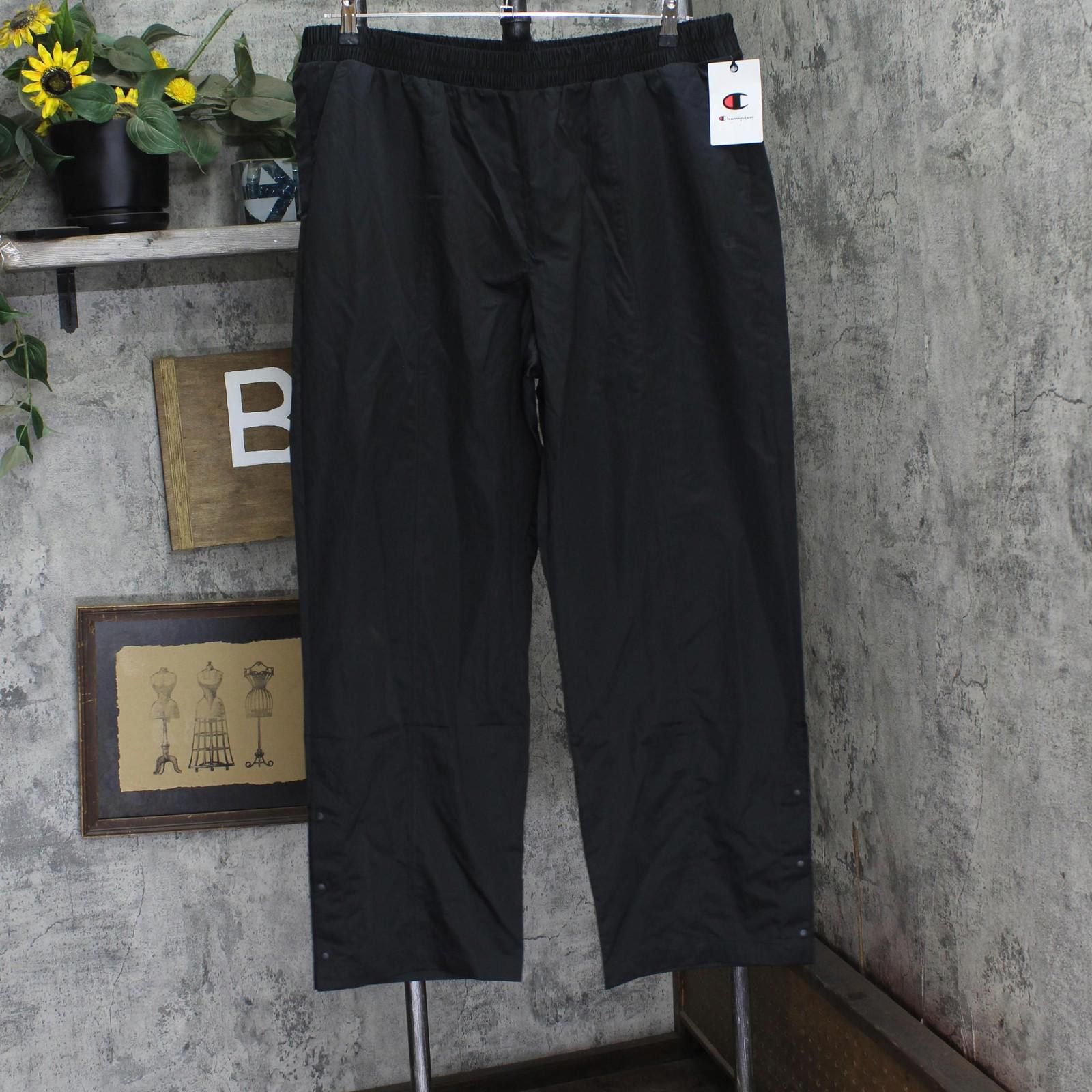 Champion Nwt Champion Rise Snap Cuff Wide Leg Pants M3233 Black Xl Size 40" / US 18 - 1 Thumbnail