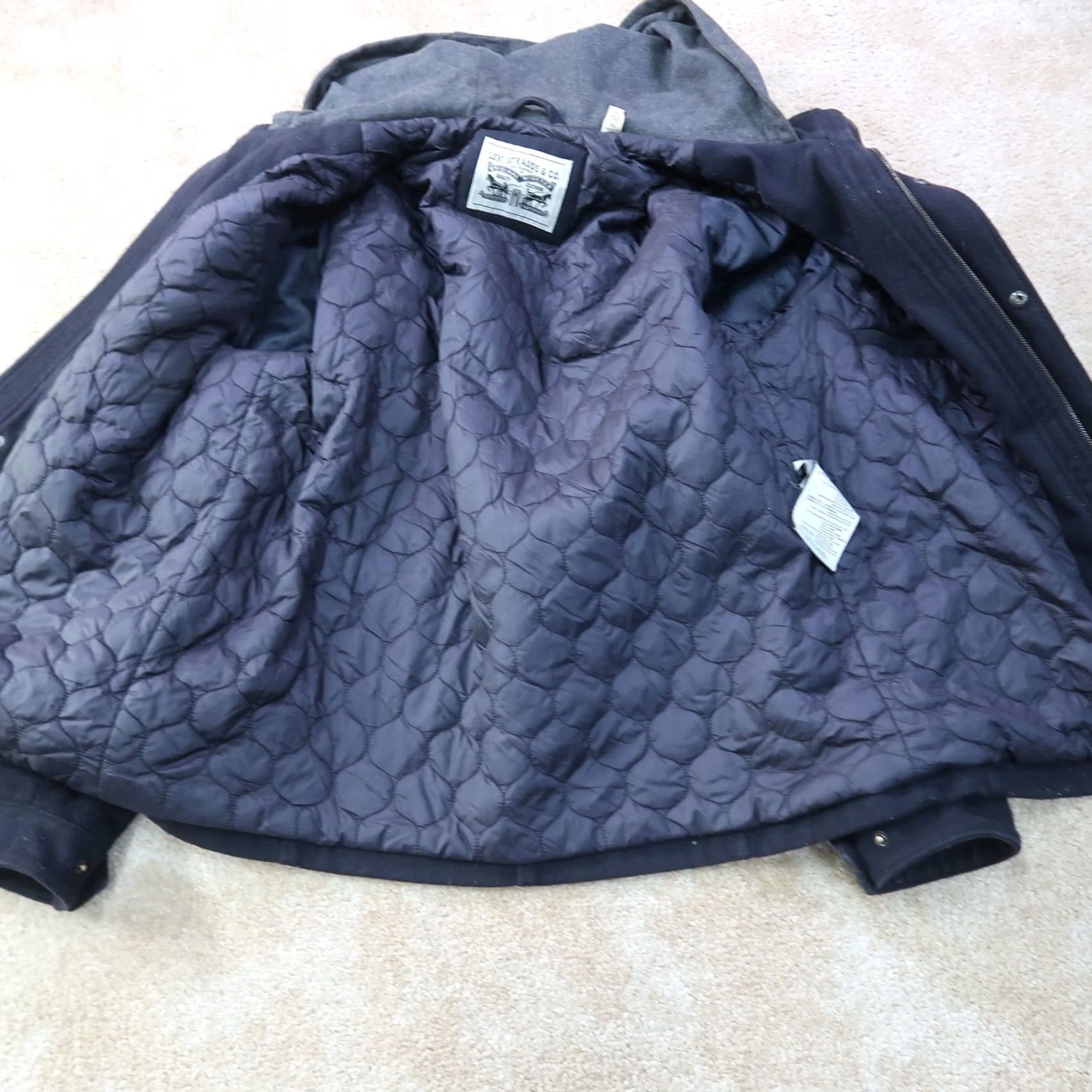 Levi's VINTAGE Levi's JACKET Pea Coat Hooded Full Zip XL Black Mens Winter 90s Western Travel Workwear Size US XL / EU 56 / 4 - 2 Thumbnail