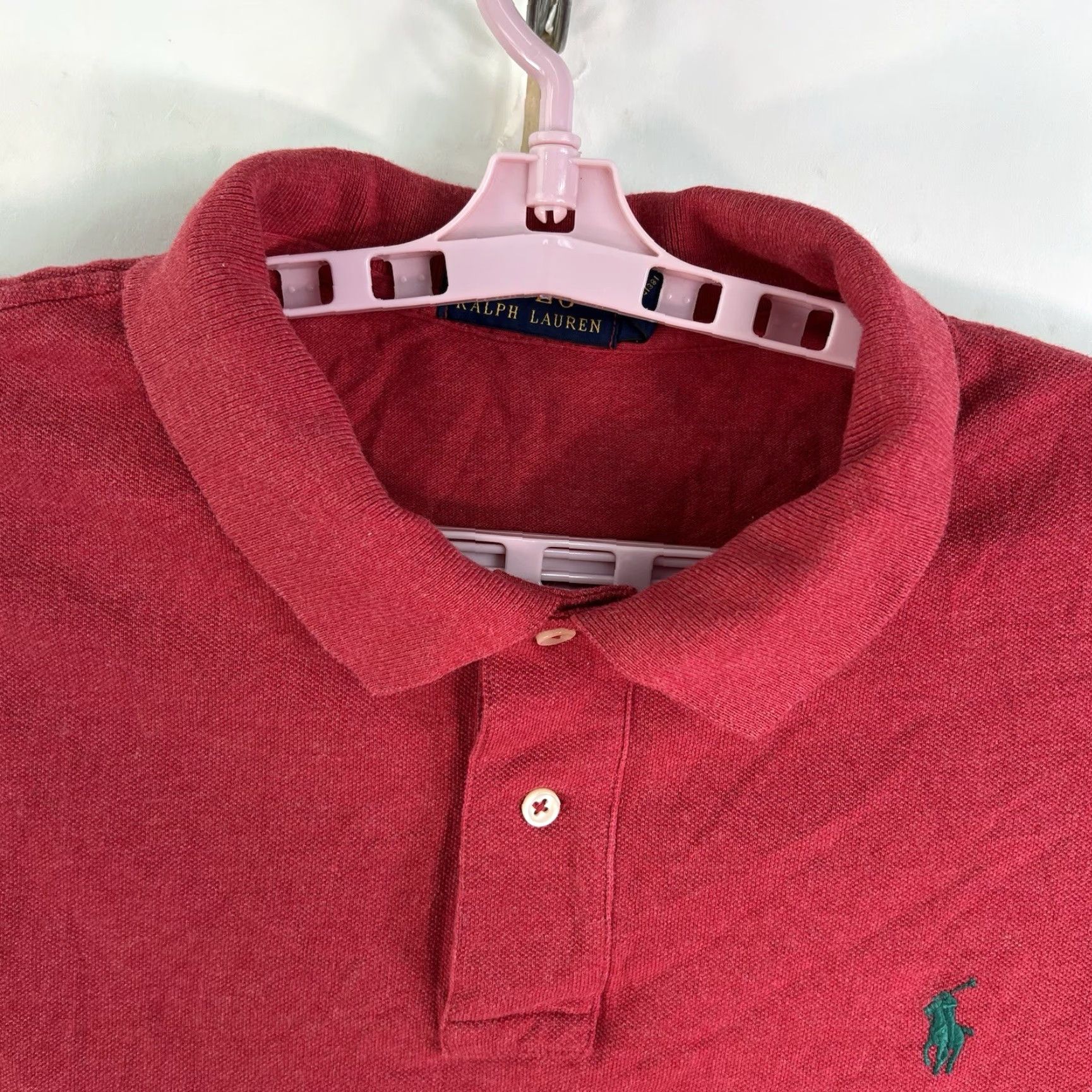 Polo Ralph Lauren VINTAGE Polo Ralph Lauren Polo Shirt Long Sleeve Mens 2XL Red Knit Solid Embroidered Logo 54" Chest Golf Rugb y Travel Size US XXL / EU 58 / 5 - 4 Thumbnail