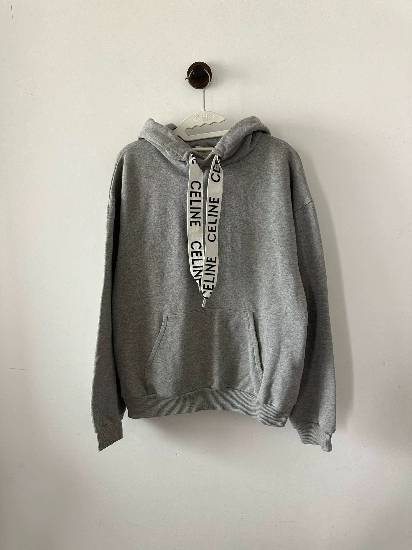 Celine CELINE Gray Drawstring Logo Hoodie M 98 New Size M / US 6-8 / IT 42-44 - 1 Thumbnail
