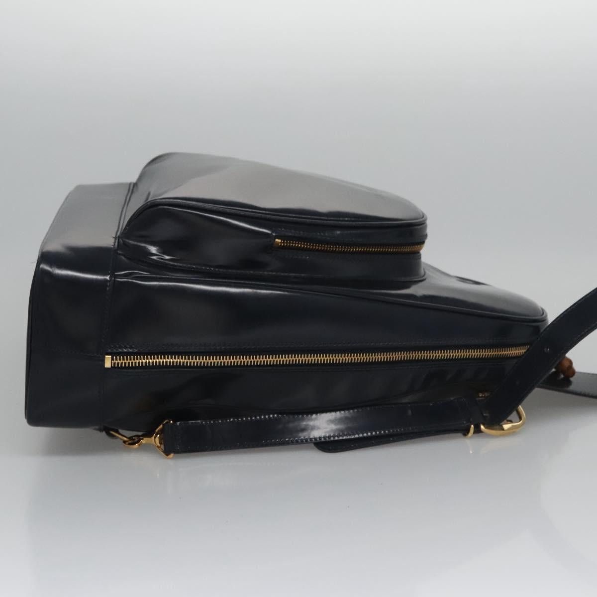 Gucci GUCCI Bamboo Body Bag Patent Leather Navy Gold Size ONE SIZE - 4 Thumbnail