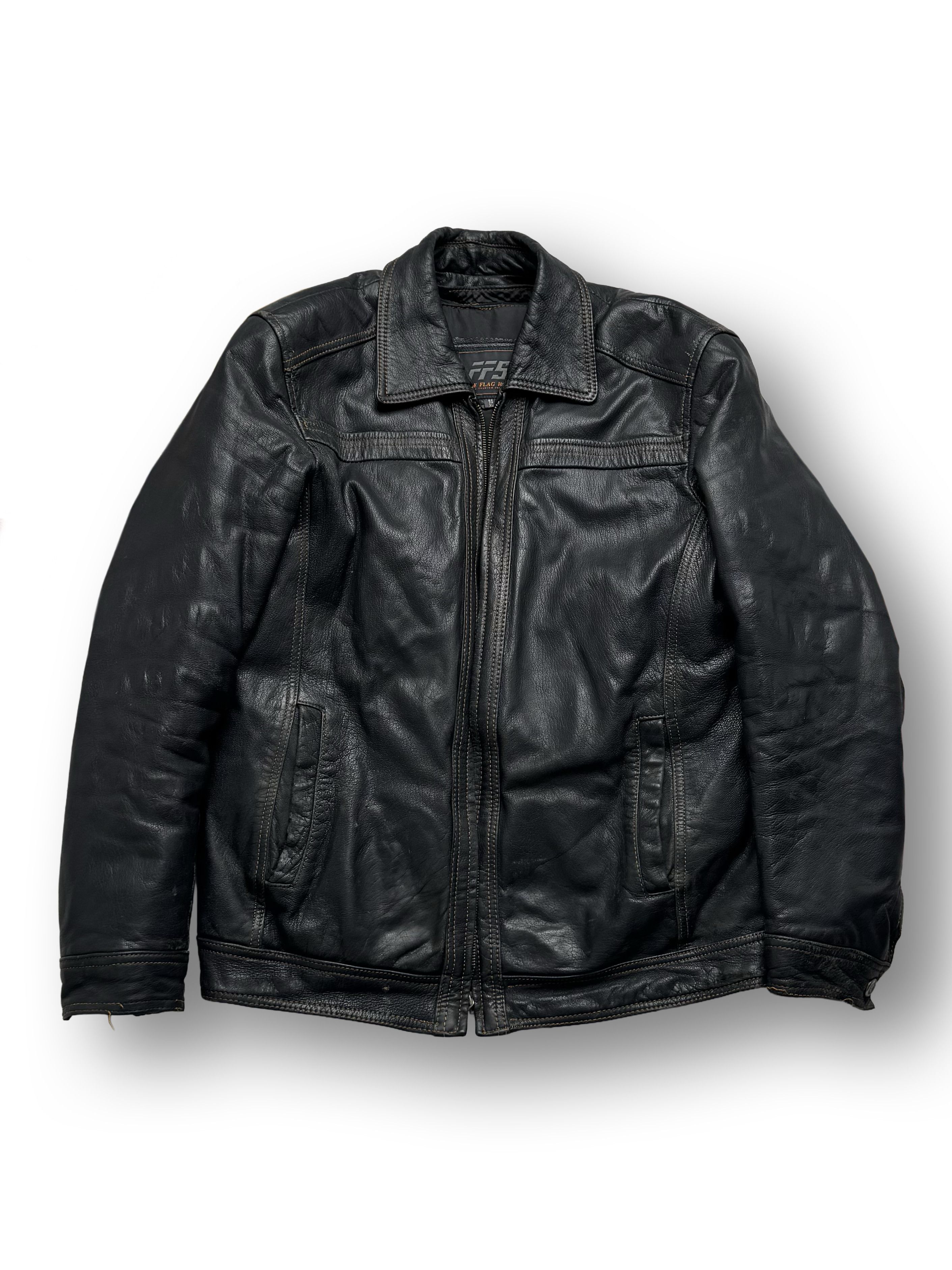 Genuine Leather Leather Jacket From The 90's (V131) Size US XL / EU 56 / 4 - 1 Thumbnail