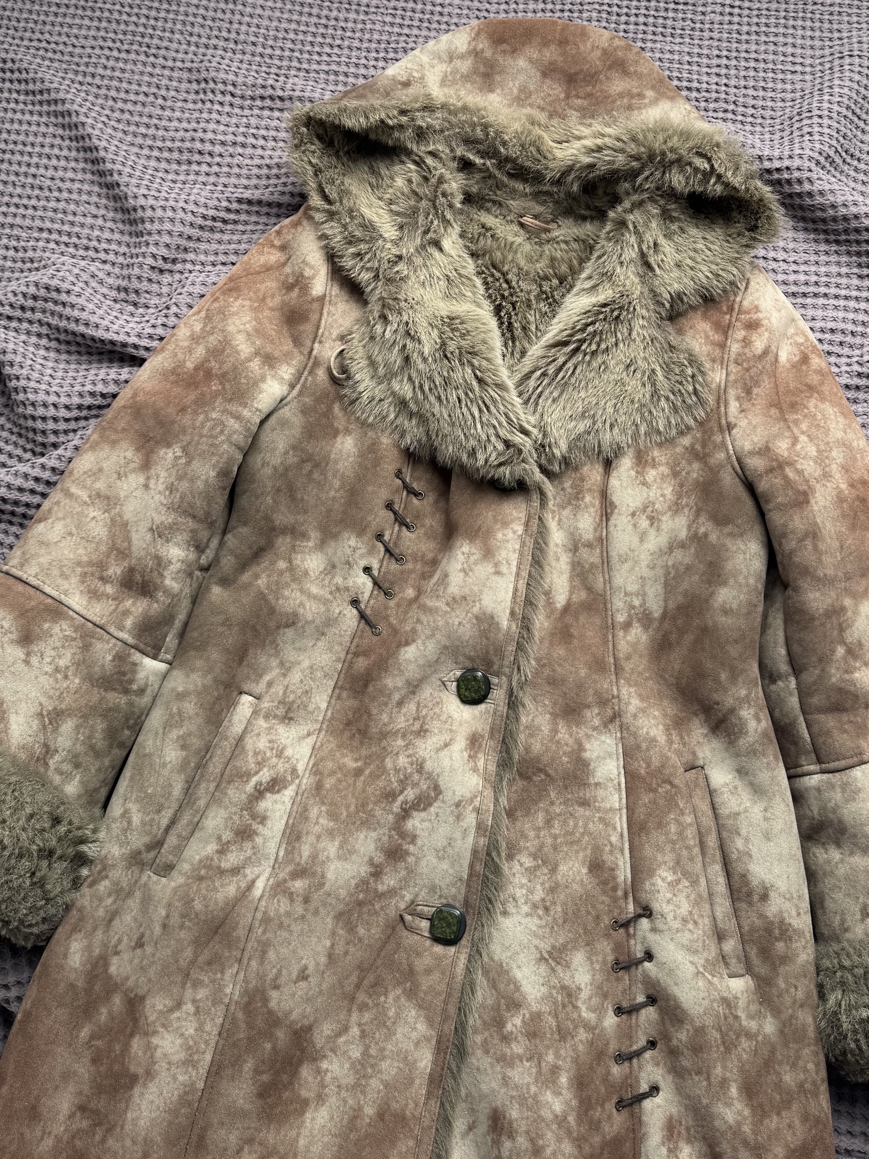 Vintage Vintage Faux Shearling Faux Fur Hooded Winter Long Coat Size L / US 10 / IT 46 - 6 Thumbnail