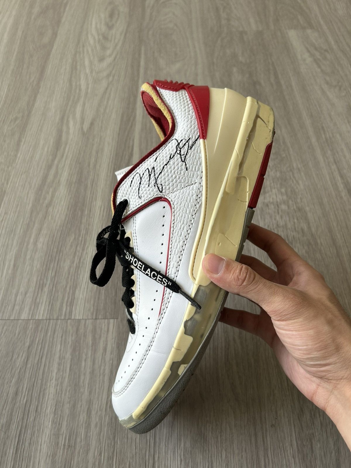 Jordan Brand × Off-White Off-White X Air Jordan Retro 2 Low White Varsity Red Size 11 Size US 11 / EU 44 - 12 Thumbnail