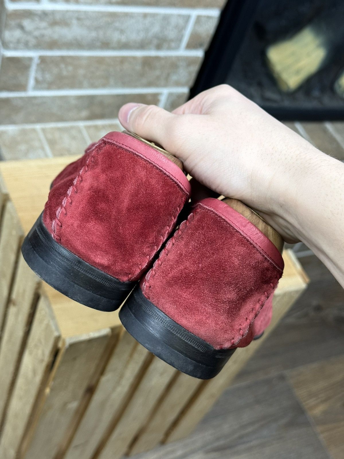 Gucci Gucci Horsebit 1953 Red Suede Loafers Shoes Size EU43 US10 Size US 10 / EU 43 - 9 Thumbnail