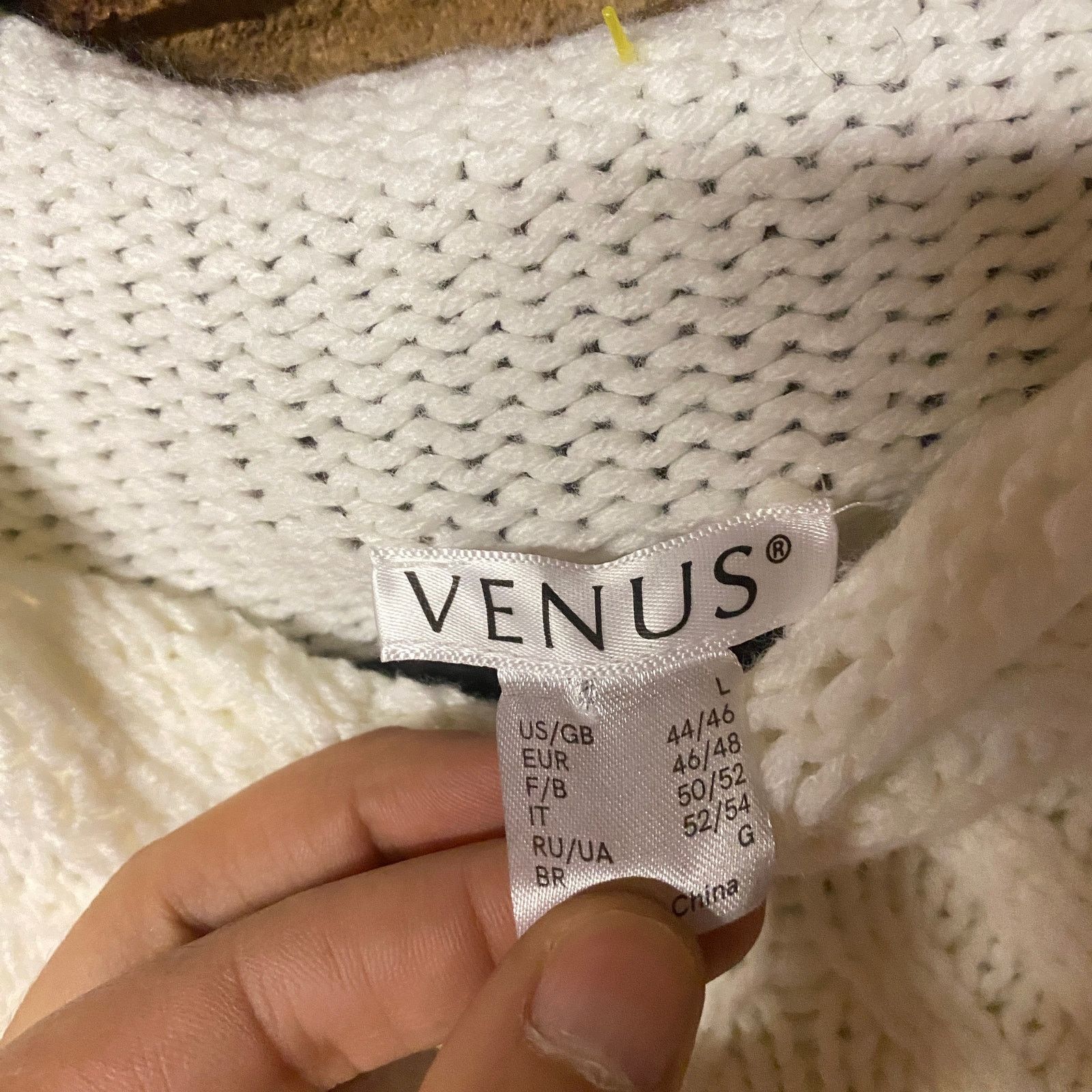 Venus Venus White Cable Knit High neck Pullover Sweater Size Large Size L / US 10 / IT 46 - 6 Thumbnail
